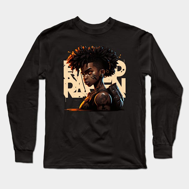 afrikan warrior Long Sleeve T-Shirt by Nature